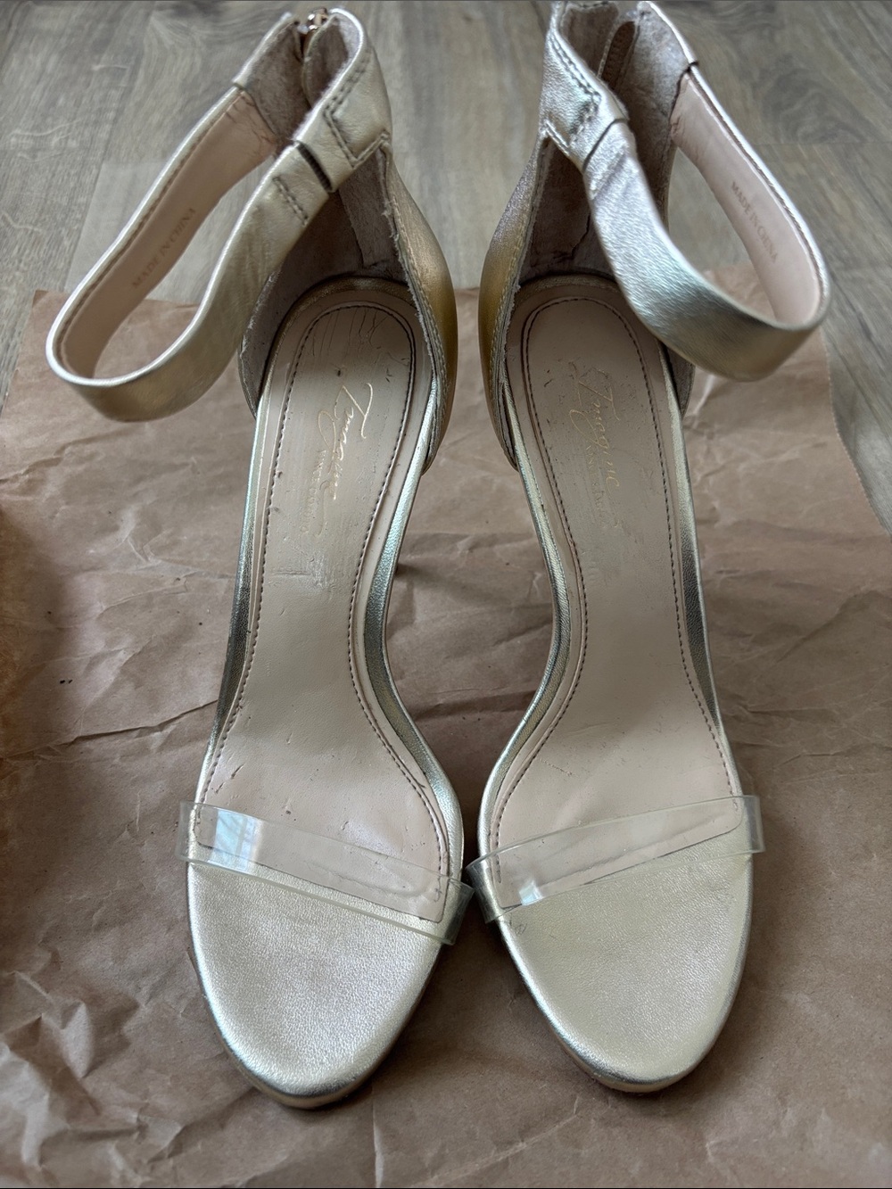 Vince Camuto Metallic Gold Ankle-Strap Heels